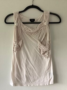 Anthropology Deletta Ruffled Top  Size small Pale pink